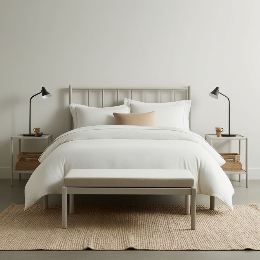 Exemplo de Decoração Minimalista para um Quarto com Espaço Pequeno