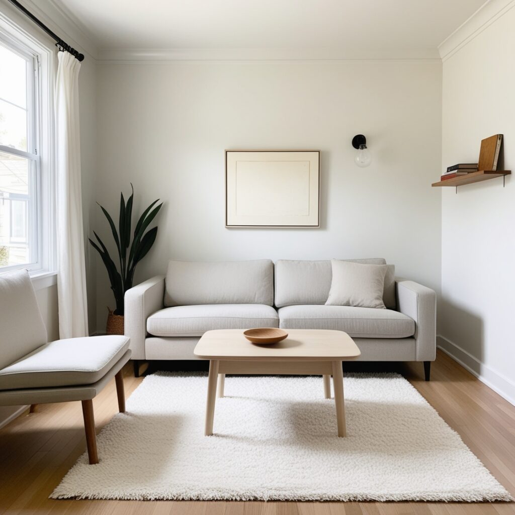 Exemplo de Decoração Sala de Estar Minimalista para Espaços Pequenos